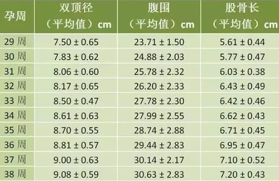 孕1-40周胎儿发育标准数值表(孕期促进胎儿正常发育的方法)