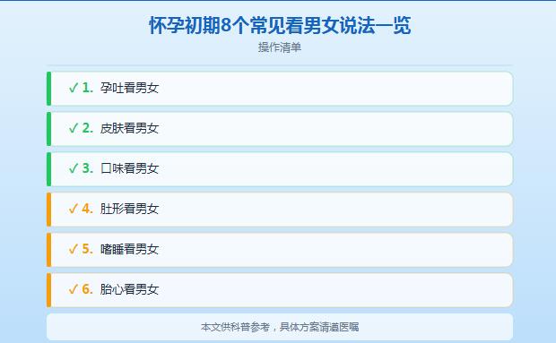 怀孕初期症状看男女准吗？一文说清真相（辟谣+科普）