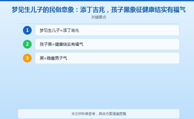 梦见生了一个特别黑的儿子是什么意思？