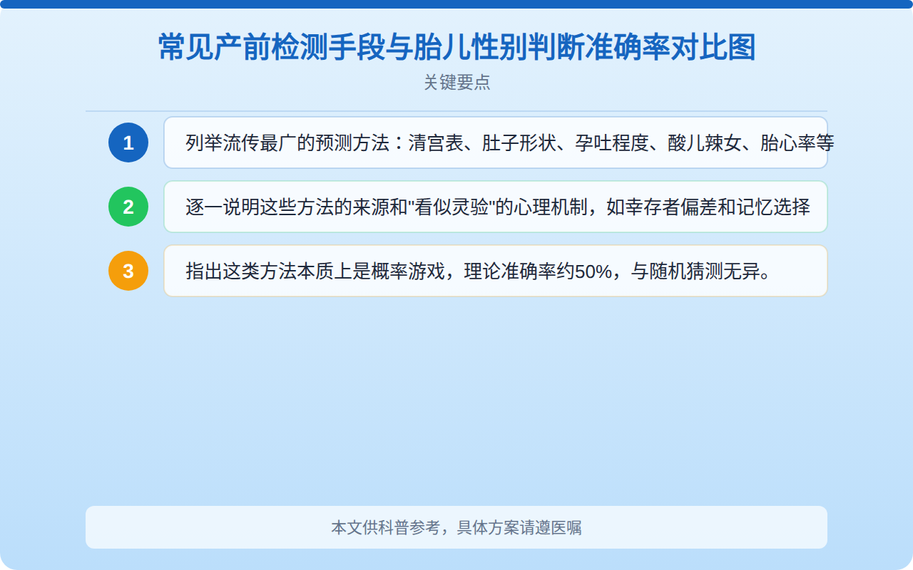 生男生女方法准确率99%是真的吗？科学解读性别预测真相