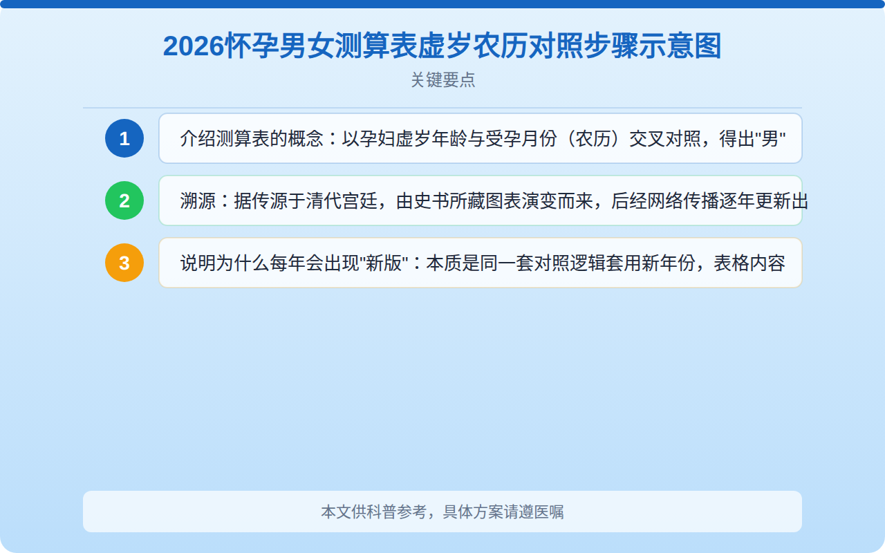 2026怀孕男女测算表怎么看？清宫表原理与