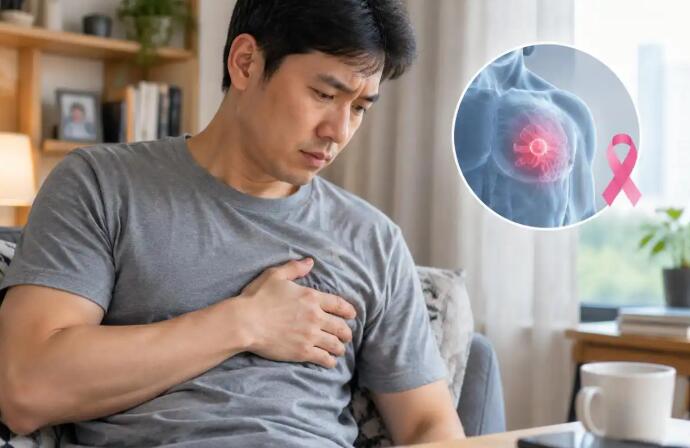 男性会得乳腺癌吗？别忽视异常肿块，出现这些信号要警惕