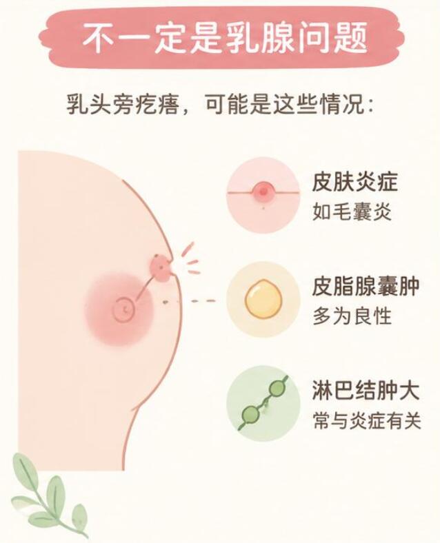 乳头旁边有疙瘩是乳腺问题吗？先别自己吓自己！