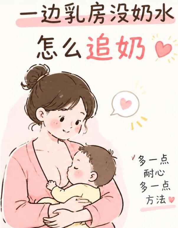 一边乳房没奶水怎么追奶？别慌，追奶有方法