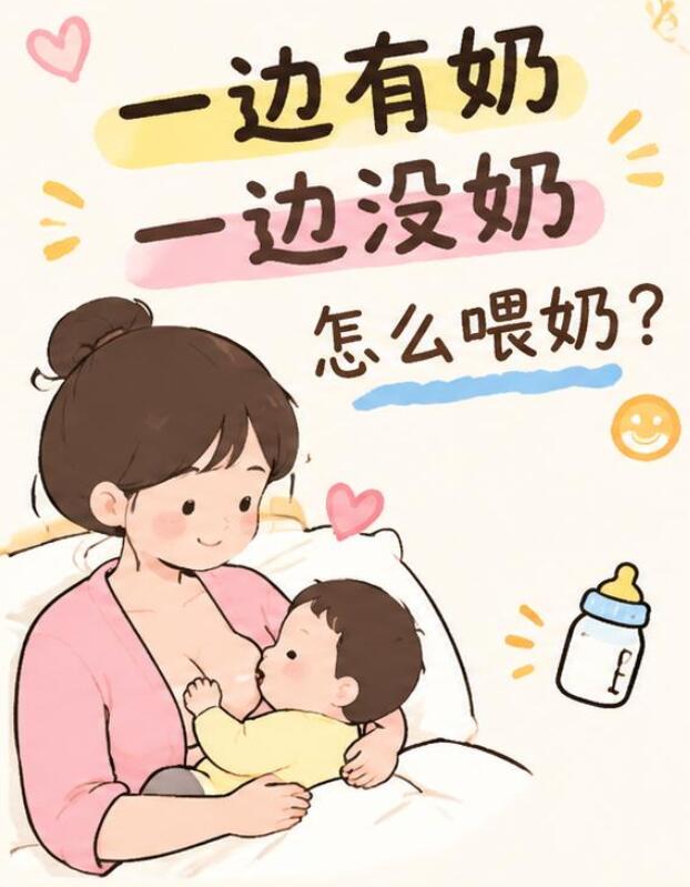 一边有奶一边没奶怎么喂奶？