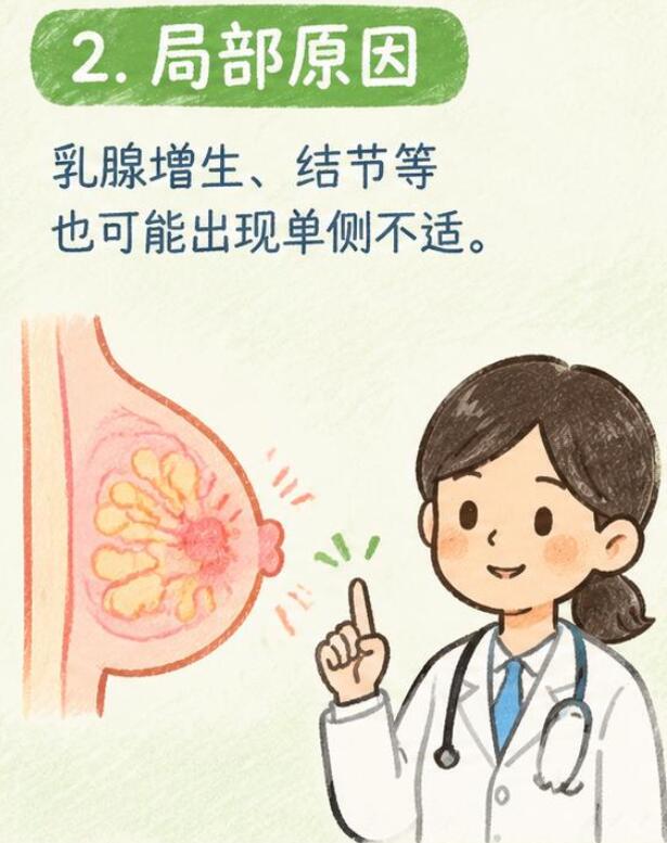 一边乳房胀痛一边不痛怎么回事？
